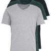 Pier One Prix Équitable 3 PACK – T-shirt Basique T-shirts Col En V Homme