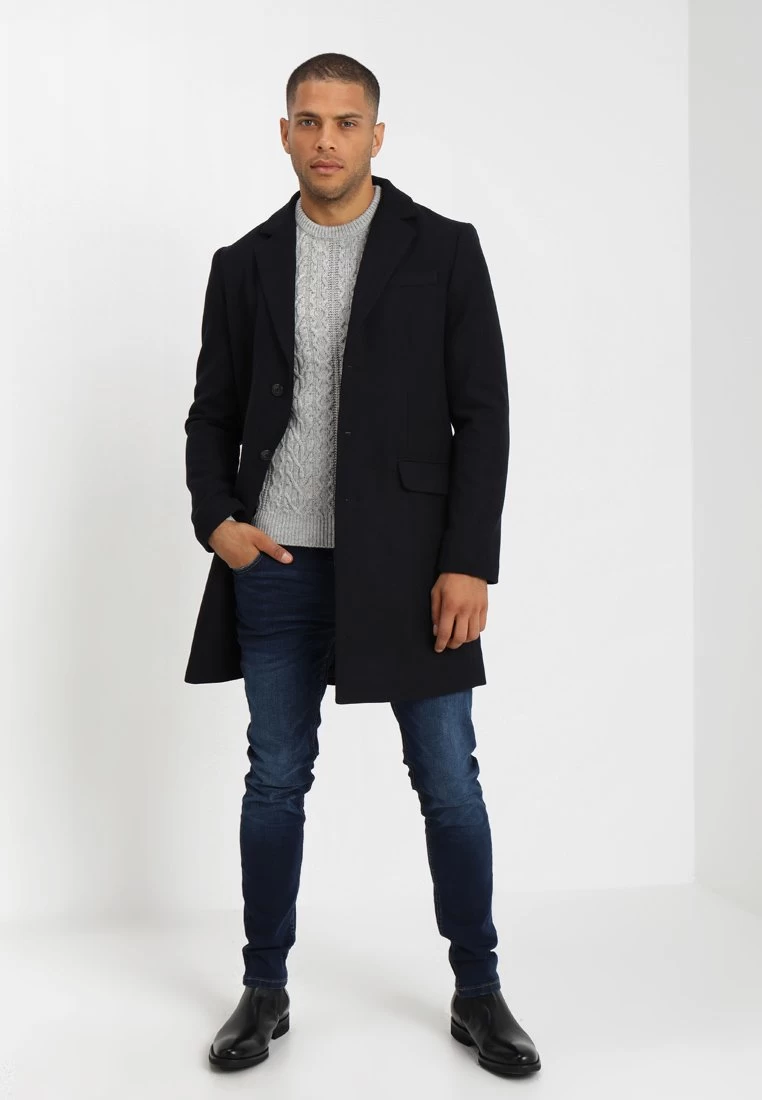 Pier One Qualité Garantie 100% Manteau Classique Manteaux Col Revers Homme 2 Pier One Qualité Garantie 100% Manteau Classique Manteaux Col Revers Homme – Image 2
