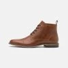 Prix Sympa Pier One LEATHER – Bottines à Lacets – Camel Bottes Rond Homme