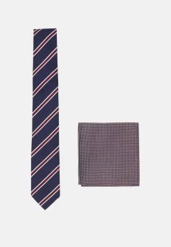 Promos Pier One SET – Cravate Pochettes De Costume Rayures Homme