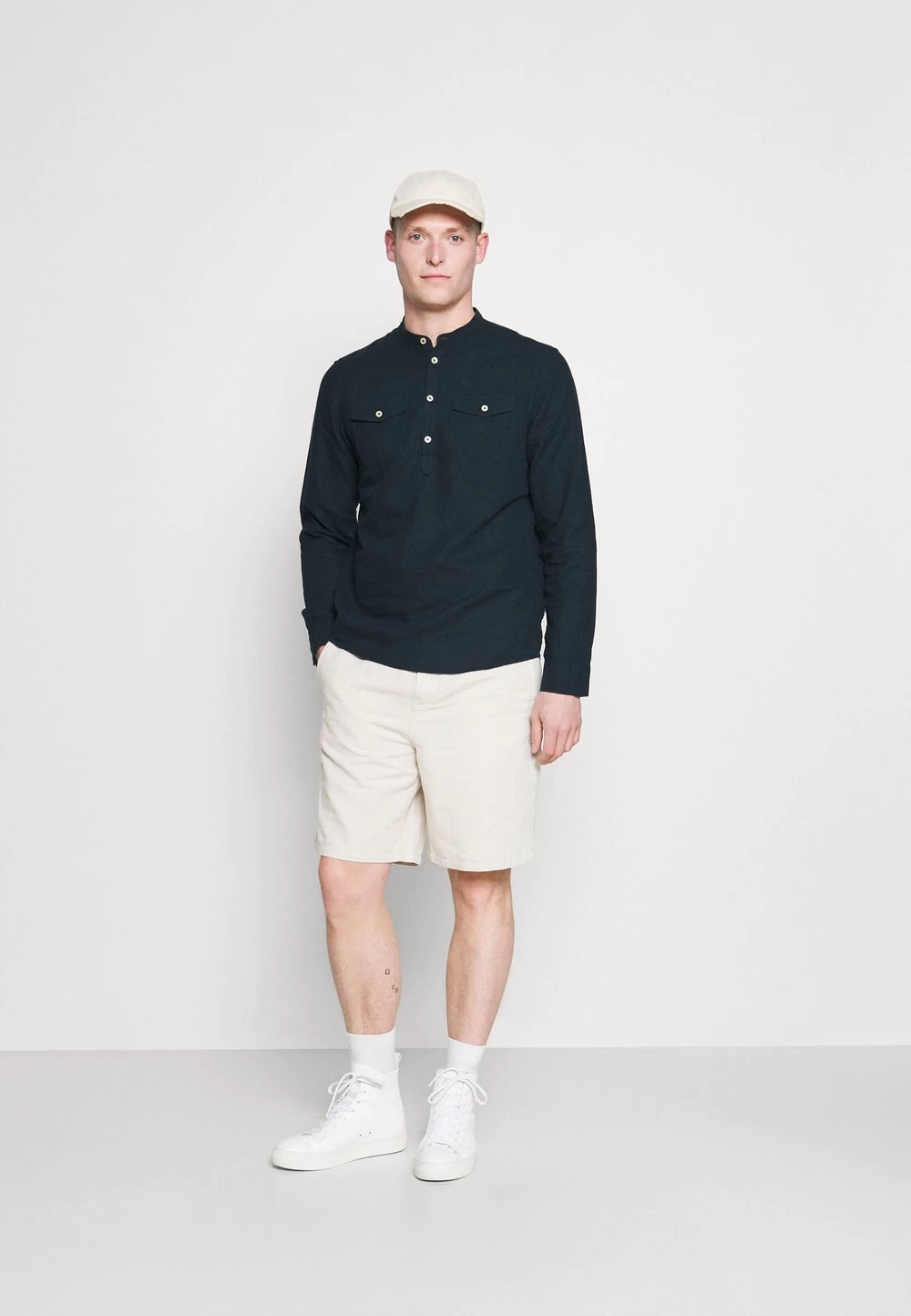 Pier One Qualité Supérieure Chemise Chemises Col Mao Homme 2 Pier One Qualité Supérieure Chemise Chemises Col Mao Homme – Image 2